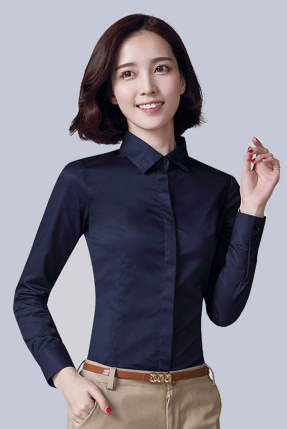 藏色小方領(lǐng)襯衫定制